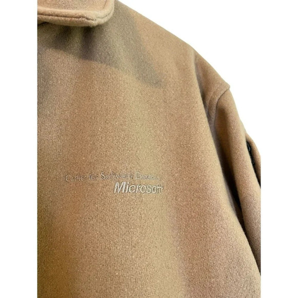 Microsoft Jacket Coat Mens Small Camel Tan Wool Blend Computer PC Software - Picture 4 of 15